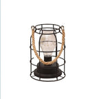 Modern Minimalist Vertical Striped Square Round Iron LED Table Lamp For The Living Room