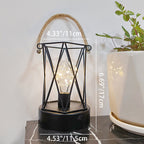 Modern Minimalist Vertical Striped Square Round Iron LED Table Lamp For The Living Room