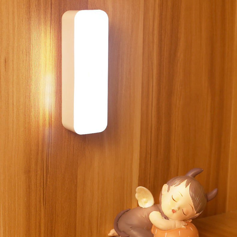 Modern Minimalistic Rechargeable Magnetic Suction Cup Plastic Strip Rectangular LED Wall Light Night Light For Learning