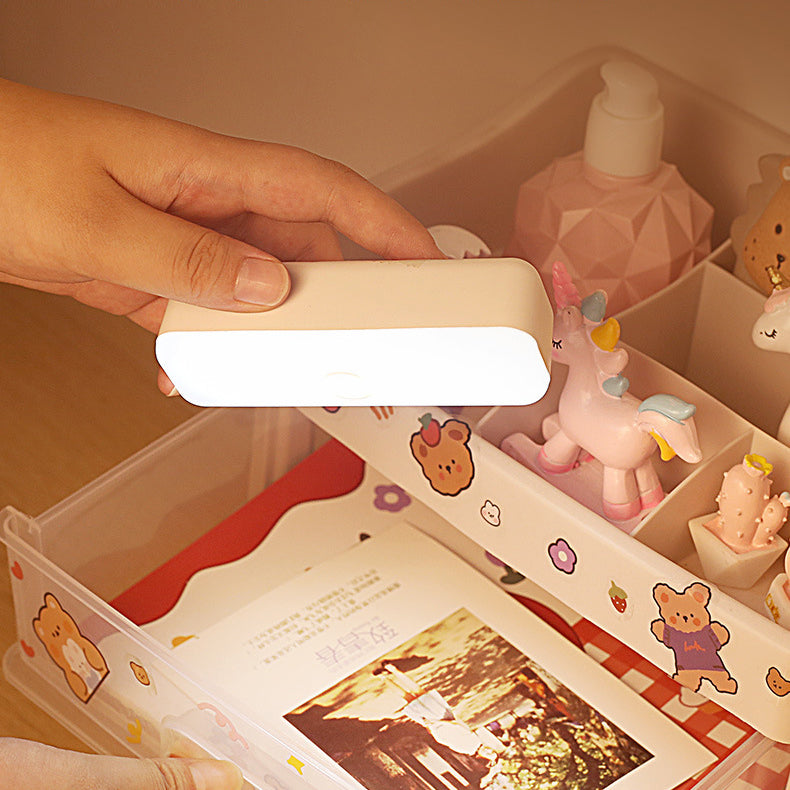 Modern Minimalistic Rechargeable Magnetic Suction Cup Plastic Strip Rectangular LED Wall Light Night Light For Learning