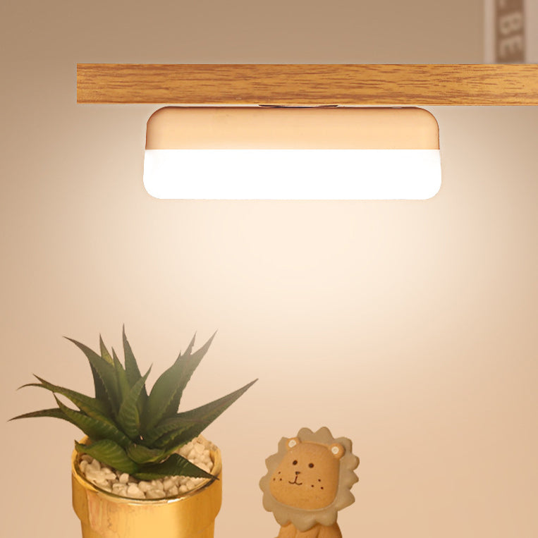 Modern Minimalistic Rechargeable Magnetic Suction Cup Plastic Strip Rectangular LED Wall Light Night Light For Learning