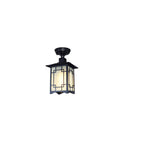 Traditional Chinese waterproof iron-aluminum-glass cylinder pergola 1-light semi-flush-mount ceiling light outdoor light for patio outdoors