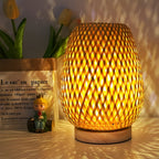 Bamboo desk lamp with USB power supply Sustainable and energy-efficient design