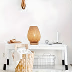 Bamboo desk lamp with USB power supply Sustainable and energy-efficient design