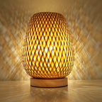 Bamboo desk lamp with USB power supply Sustainable and energy-efficient design