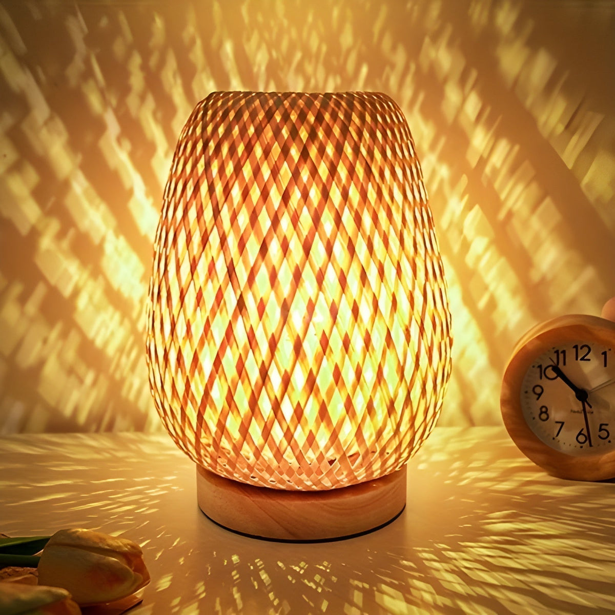 Bamboo desk lamp with USB power supply Sustainable and energy-efficient design