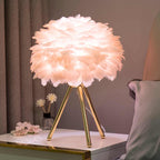 Blossom Table Lamp Elegant Feather Design with Dimmable Lighting
