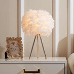 Blossom Table Lamp Elegant Feather Design with Dimmable Lighting