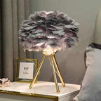 Blossom Table Lamp Elegant Feather Design with Dimmable Lighting