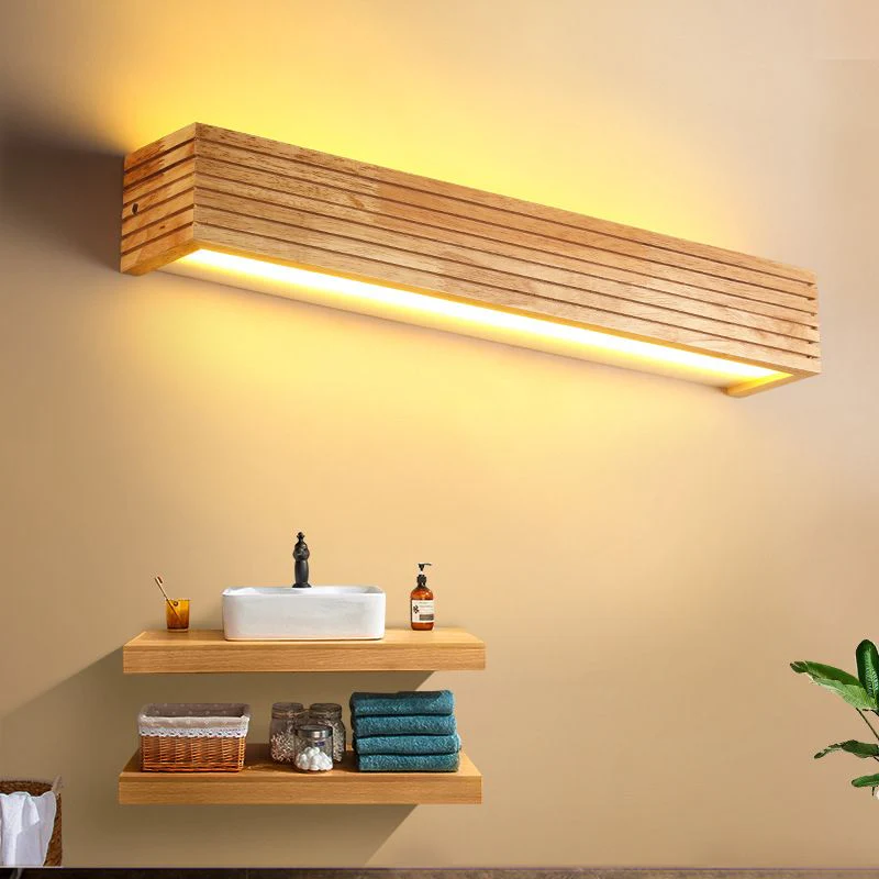 Wood wall lights for bathroom mirrors – Stylish functional lighting for home decor & makeup lighting