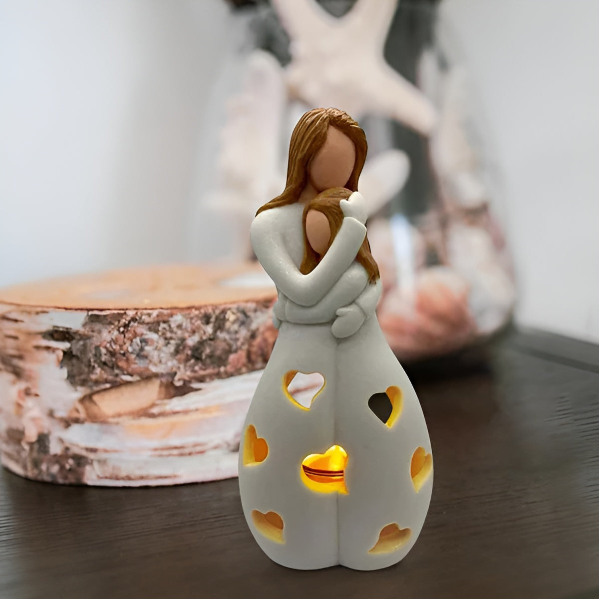 Mother-Daughter Figurine Flickering Candle Holder - LoveGlow