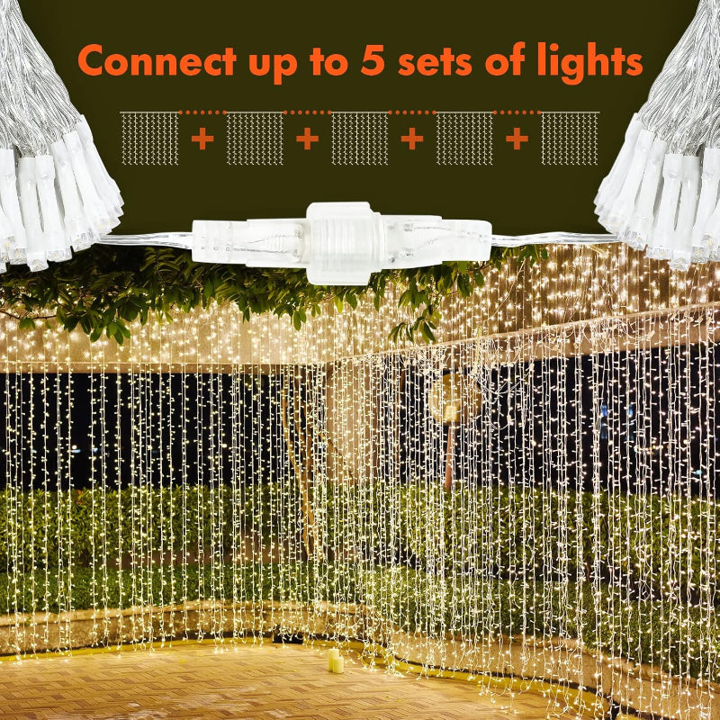 Curtain lamps with modes and waterproof design