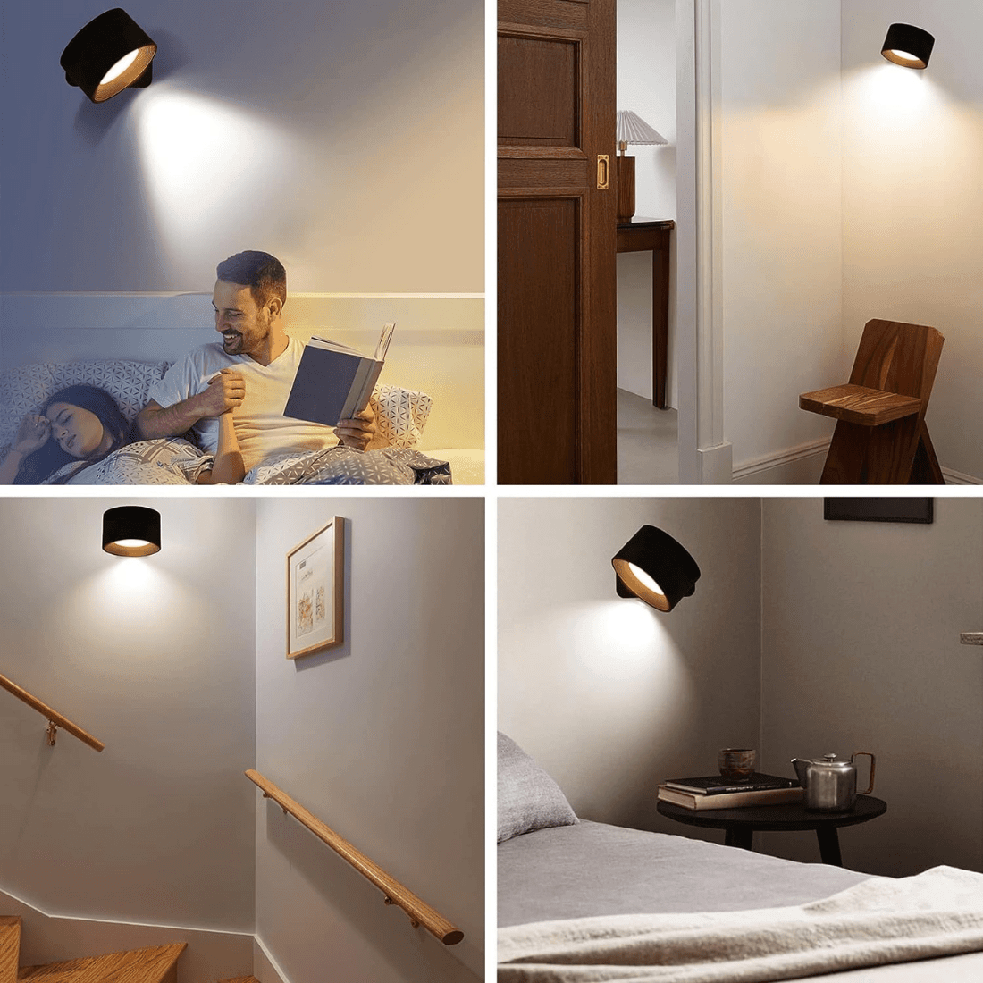 360° cordless rechargeable wall lamp | Versatile LED lighting solution