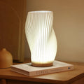 DreamWave - Modern cream-colored 3D wave lamp with elegant metal frame