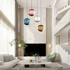 Modern glass ceiling light with integrated LED lighting