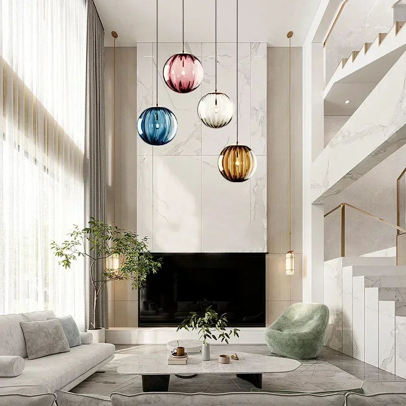 Modern glass ceiling light with integrated LED lighting