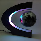 Magical floating globe with LED lighting and educational touch