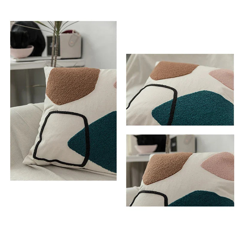 Black Cat & Garden Tufted Pillow Case | Madigas