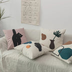 Black Cat & Garden Tufted Pillow Case | Madigas
