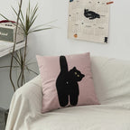 Black Cat & Garden Tufted Pillow Case | Madigas
