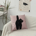 Black Cat & Garden Tufted Pillow Case | Madigas
