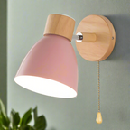 Nordic-modern hanging switch wall lamp made of wood