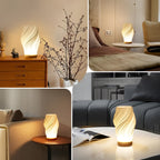 DreamWave - Modern cream-colored 3D wave lamp with elegant metal frame