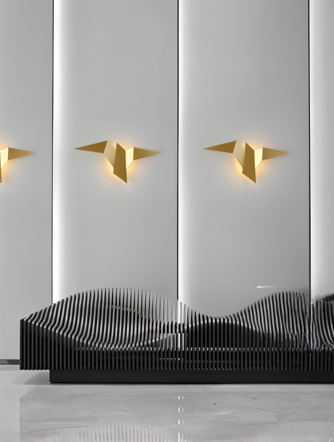 OriTori Wall Lamp - Geometric Origami Bird Wall Lamp - Japanese Style Wall Light Design