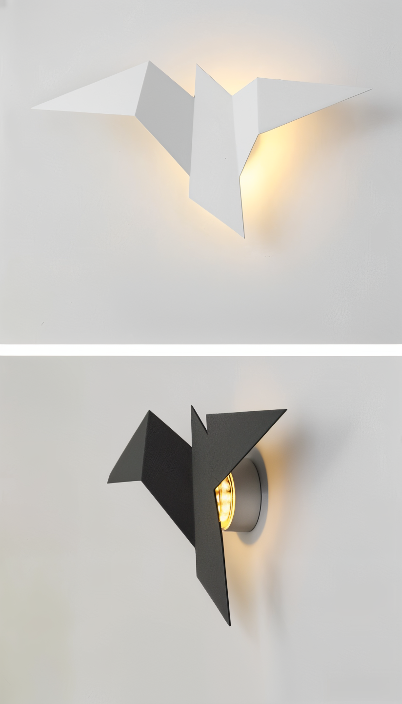 OriTori Wall Lamp - Geometric Origami Bird Wall Lamp - Japanese Style Wall Light Design