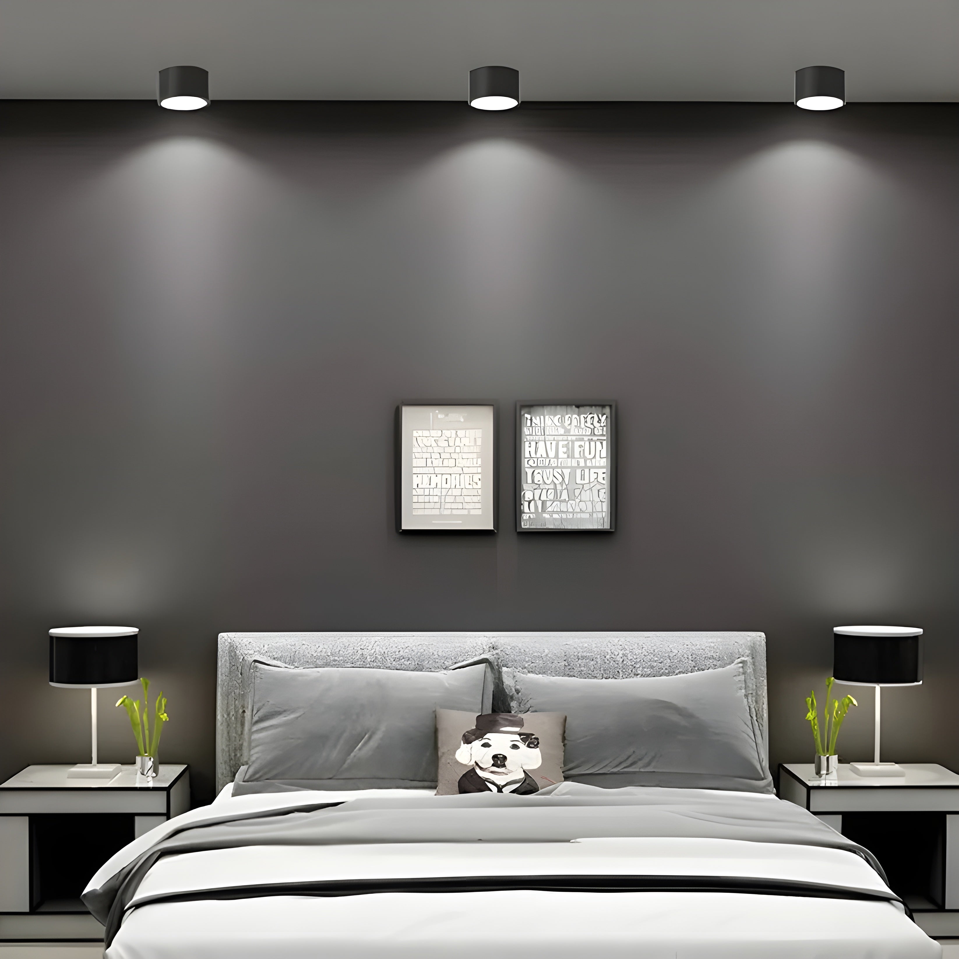 LED ceiling lamp in cylindrical shape – Warm light in vintage industrial design | With decorative wooden element
