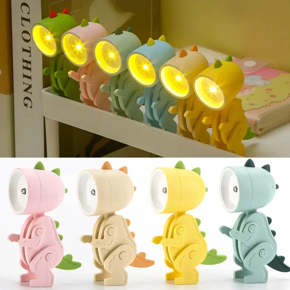 Cute dinosaur LED table lamps adjustable animal figures night lights for kids