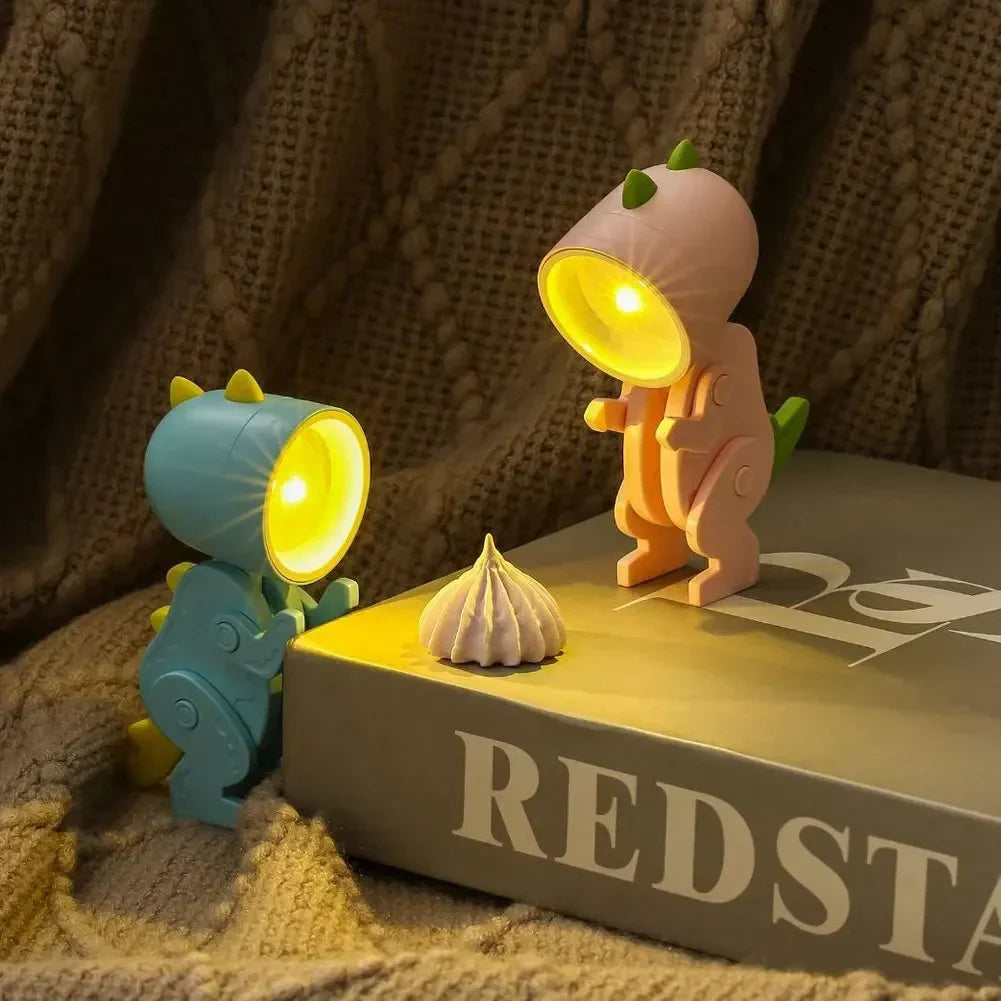Cute dinosaur LED table lamps adjustable animal figures night lights for kids