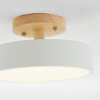 Stylish LED ceiling lamp made of wood and acrylic for bedroom, dining room, and living room
