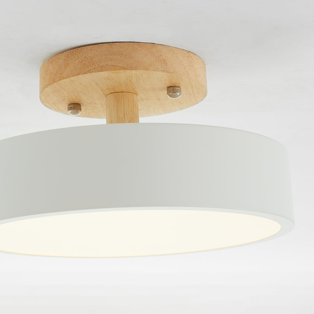 Modern LED ceiling light made of wood – Quinn ceiling lamp for living room, hallway, bedroom, and dining room