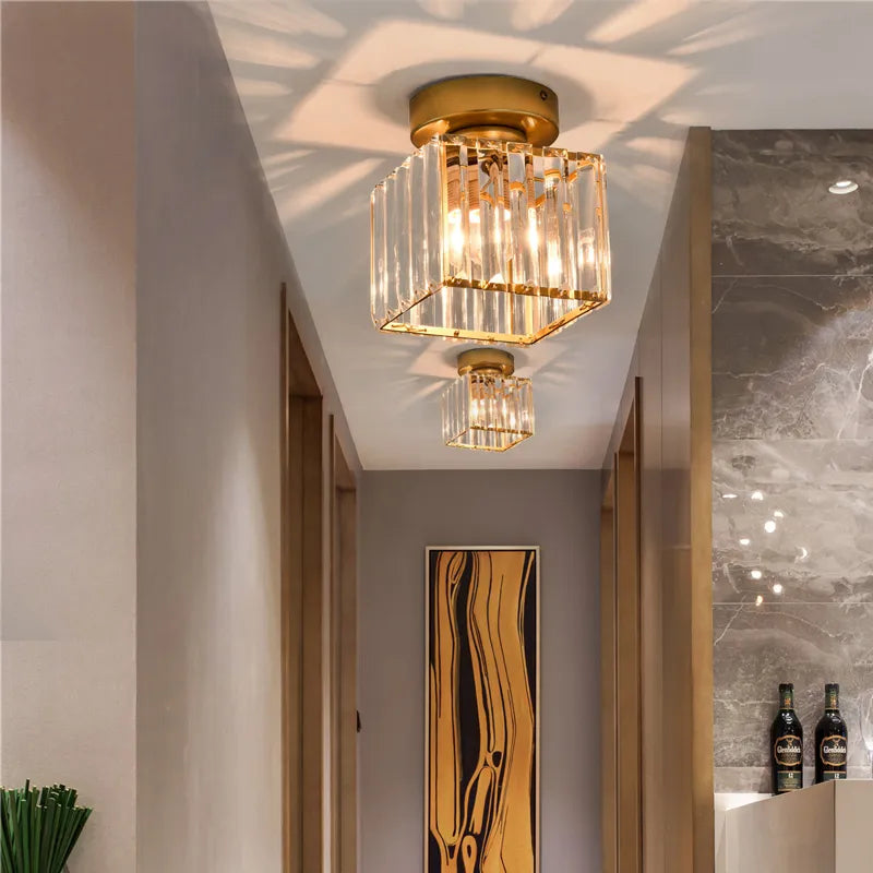 Crystal ceiling light – Luxurious lampshade made of crystal for hallway and living room
