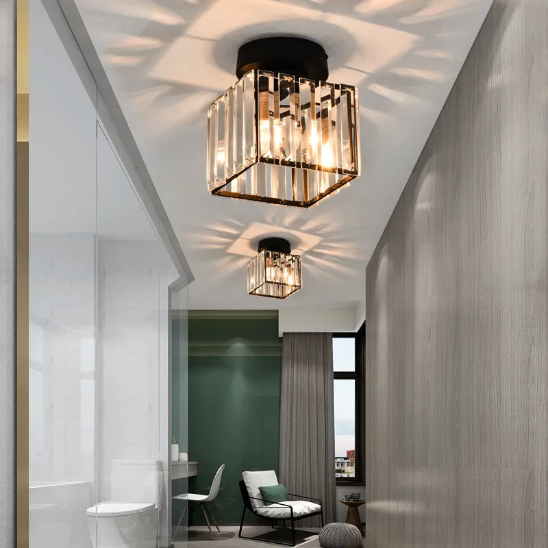Crystal ceiling light – Luxurious lampshade made of crystal for hallway and living room