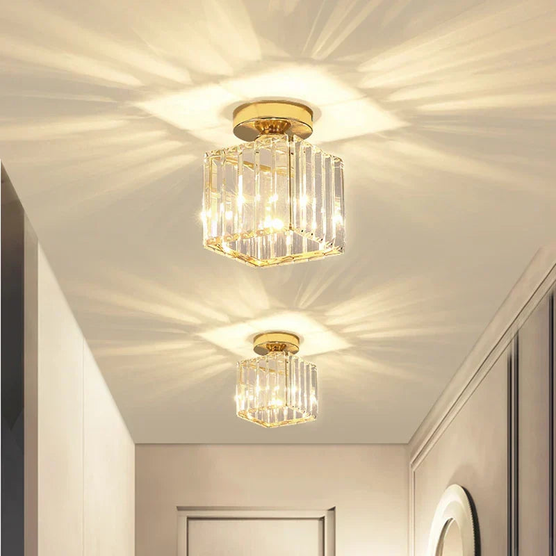 Crystal ceiling light – Luxurious lampshade made of crystal for hallway and living room