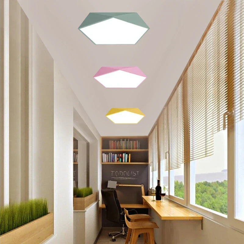 Pentagon LED ceiling lamp Macaron for modern children's room – Designer ceiling lamp