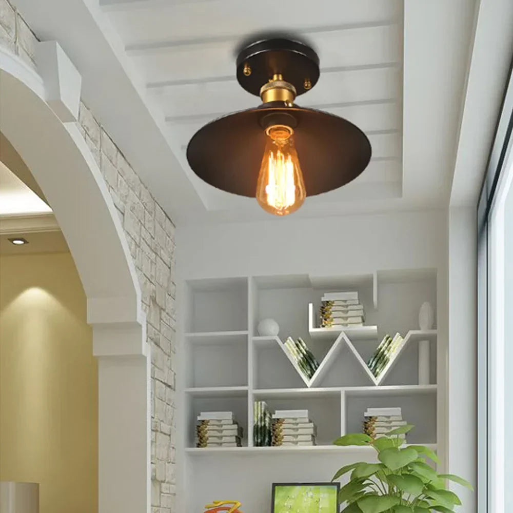 Vintage ceiling lamp in industrial design, retro ceiling light with Edison bulb, LED compatible