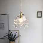 Minimalist Retro Crystal Glass Pendant Lamp Home Light