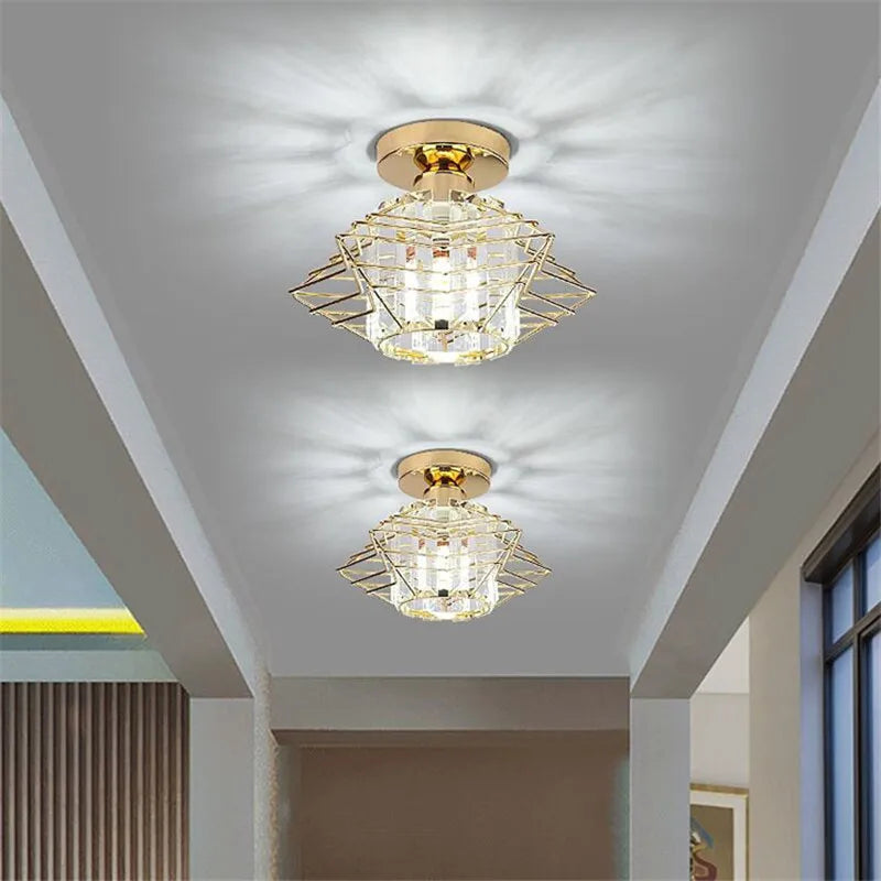 Modern Crystal Ceiling Lamp – Elegant Nordic Ceiling Light for Living Room and Hallway