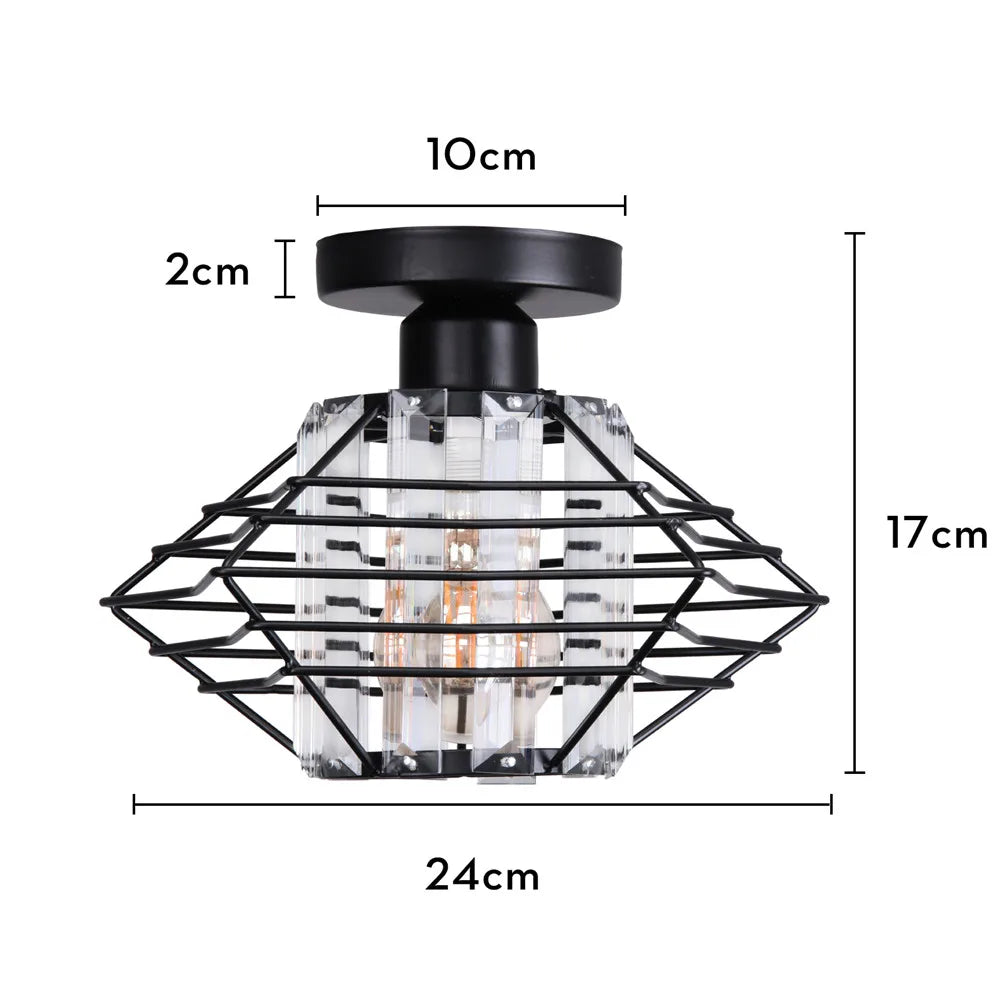 Modern Crystal Ceiling Lamp – Elegant Nordic Ceiling Light for Living Room and Hallway