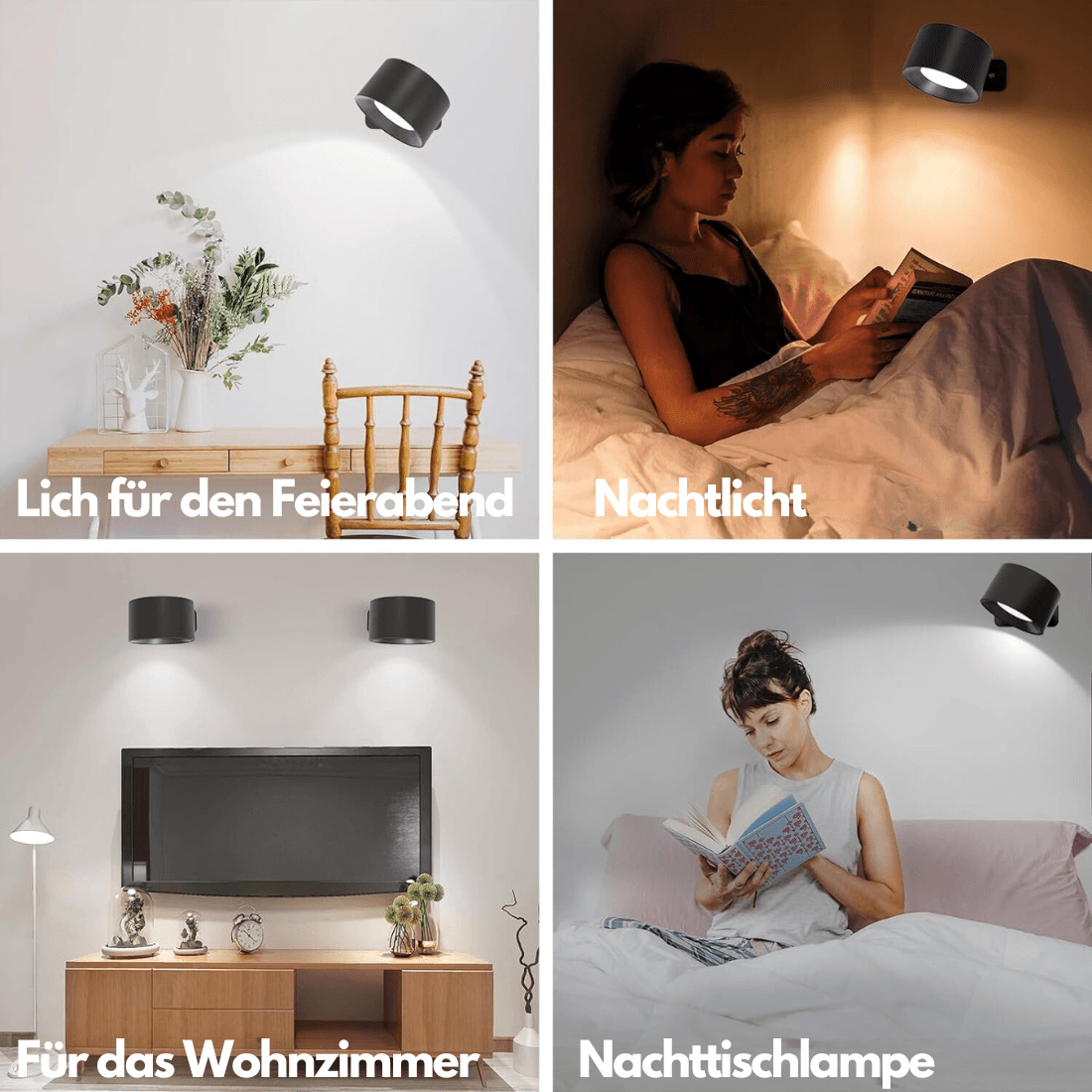 360° cordless rechargeable wall lamp | Versatile LED lighting solution