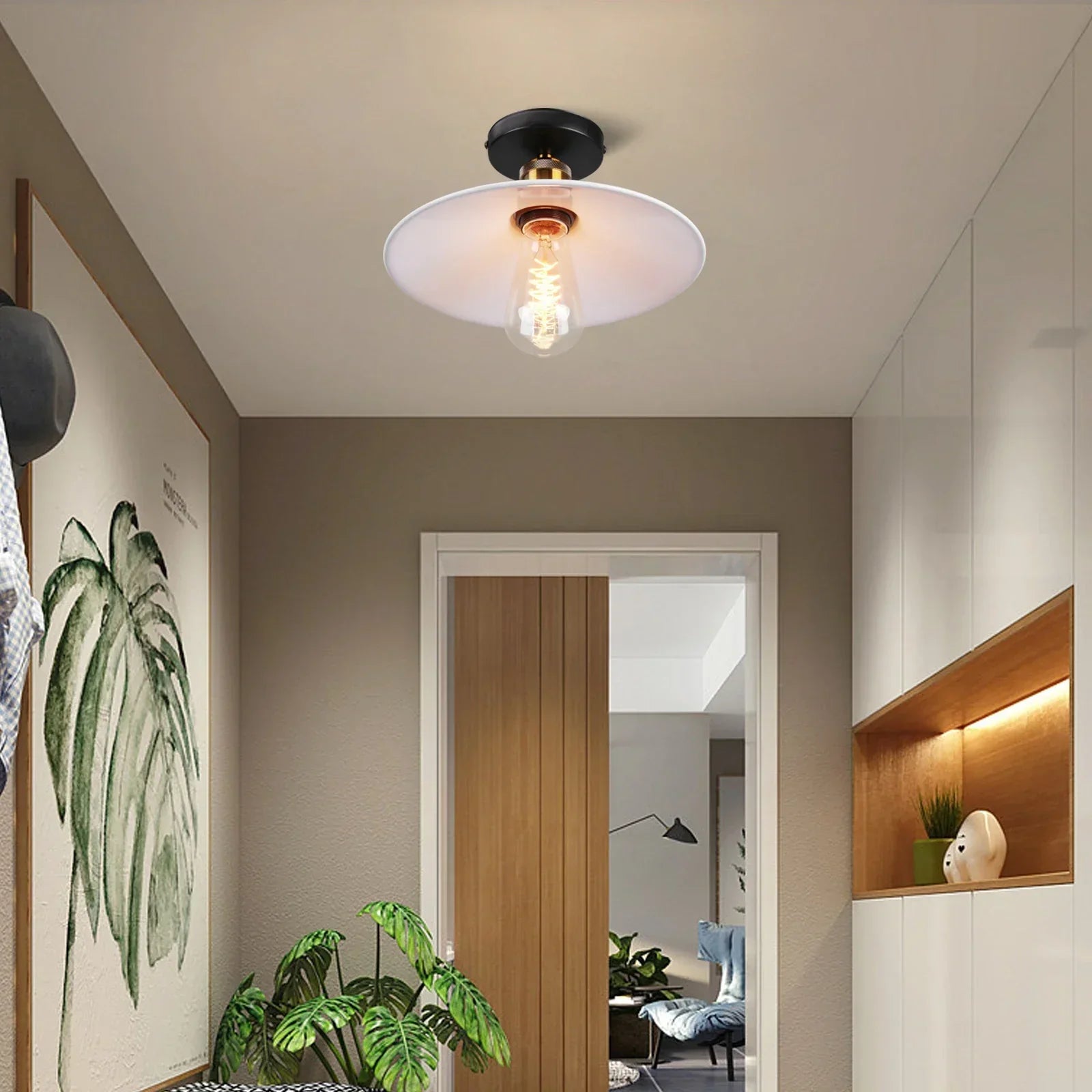 Vintage ceiling light in industrial design, metal lamp for living room or bedroom, LED compatible