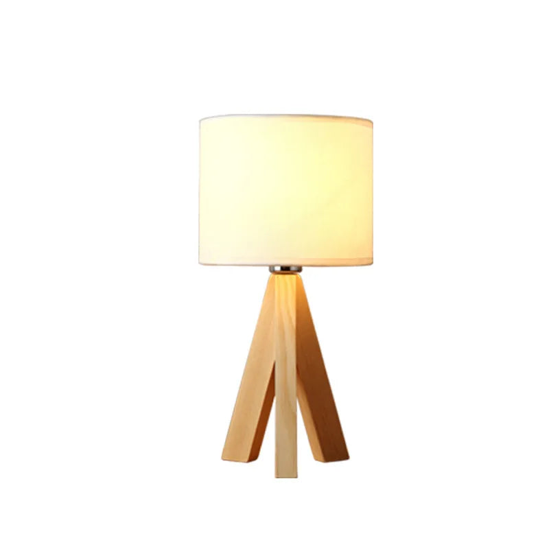 Wood table lamp with modern design