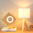 Wood table lamp with modern design