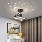 LED ceiling light with starry sky – Modern chandelier design for children’s room and living room