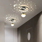 LED ceiling light with starry sky – Modern chandelier design for children’s room and living room