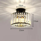 Luxury Crystal Ceiling Lamp - Modern Shine for Living Room, Bedroom & Hallway