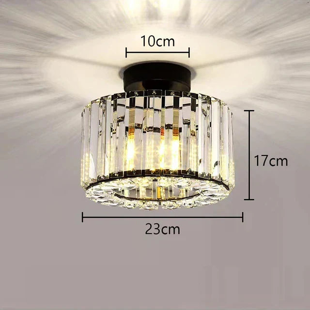 Luxury Crystal Ceiling Lamp - Modern Shine for Living Room, Bedroom & Hallway